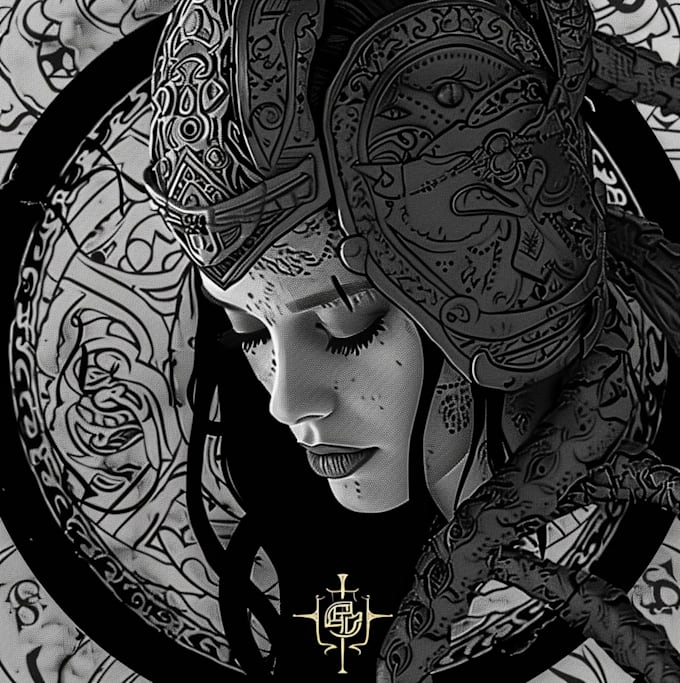 draw a detailed dark art illustration