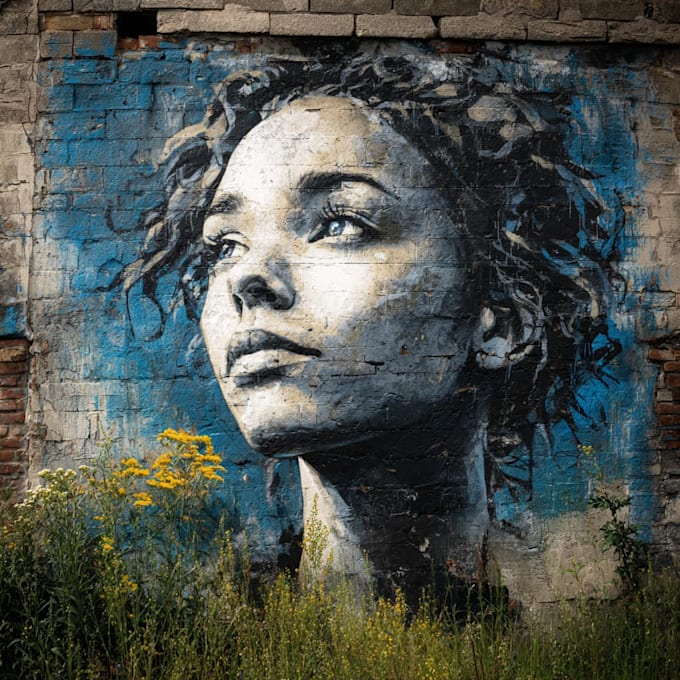 make a modern street art graffiti logo