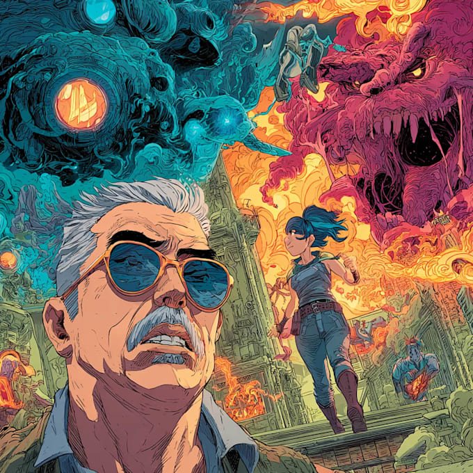 create professional comic book art and dynamic