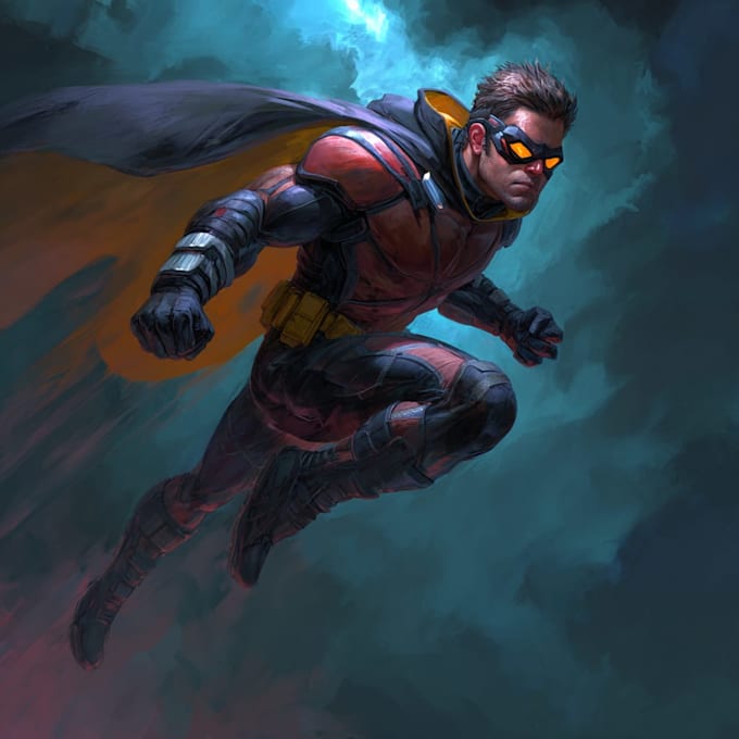 illustrate superhero character art
