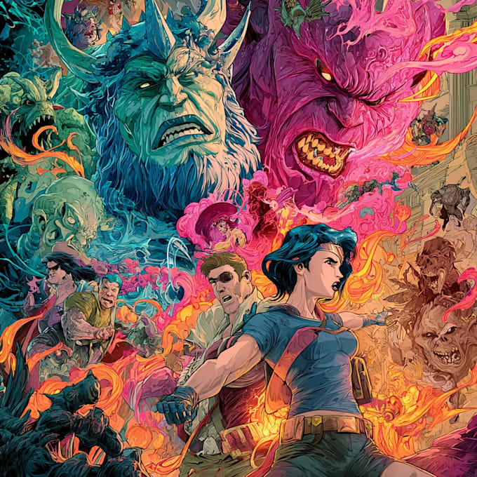 illustrate dynamic comic book covers and pages