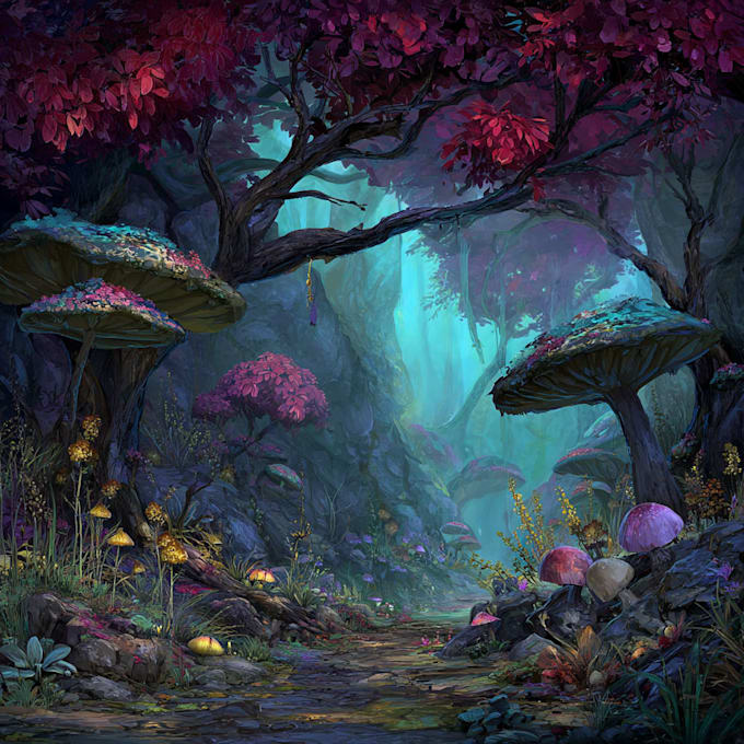 illustrate 2d environment concept art and background