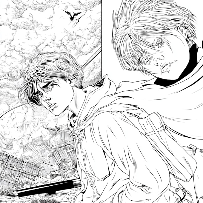 draw a comic book page illustration or webtoon episodes