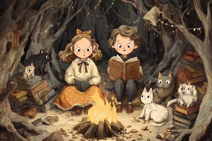 draw professional children comic book illustration with