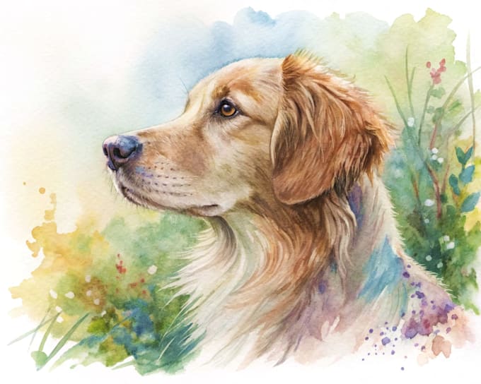 draw pet into watercolor portrait