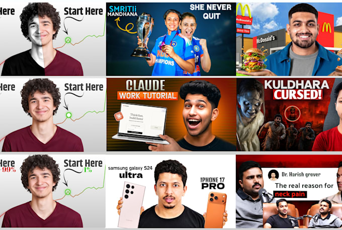 design eye catching youtube thumbnail with high CTR