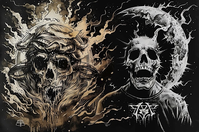 draw dark, punk, goth, horror character in comic like style