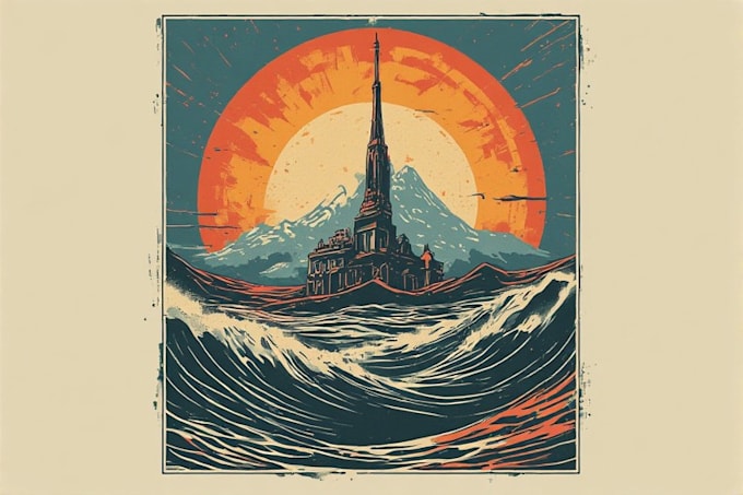 make vintage poster style cover art