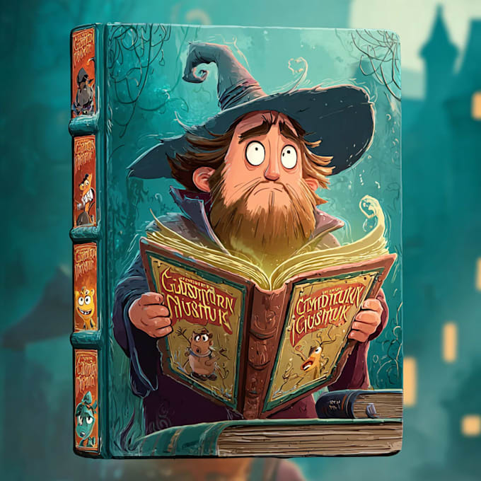 create colorful cartoon book covers that sell