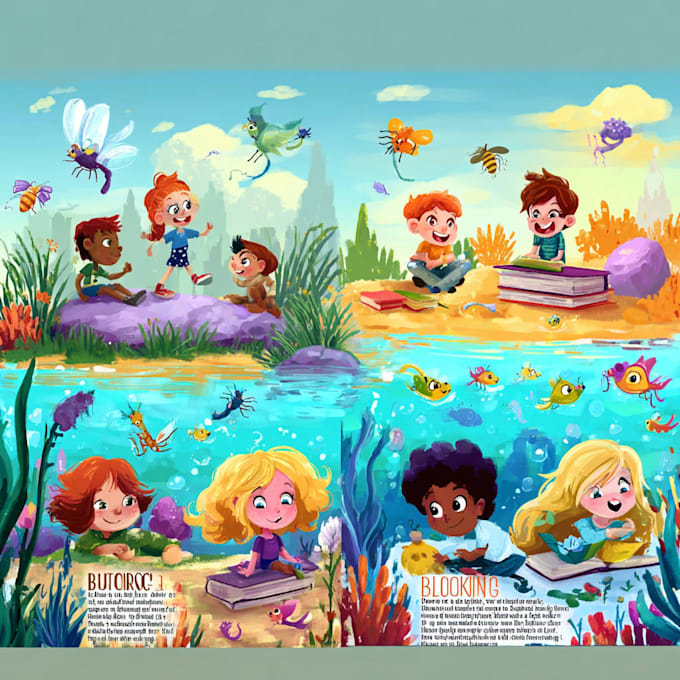 draw creative childrens book illustrations for your story