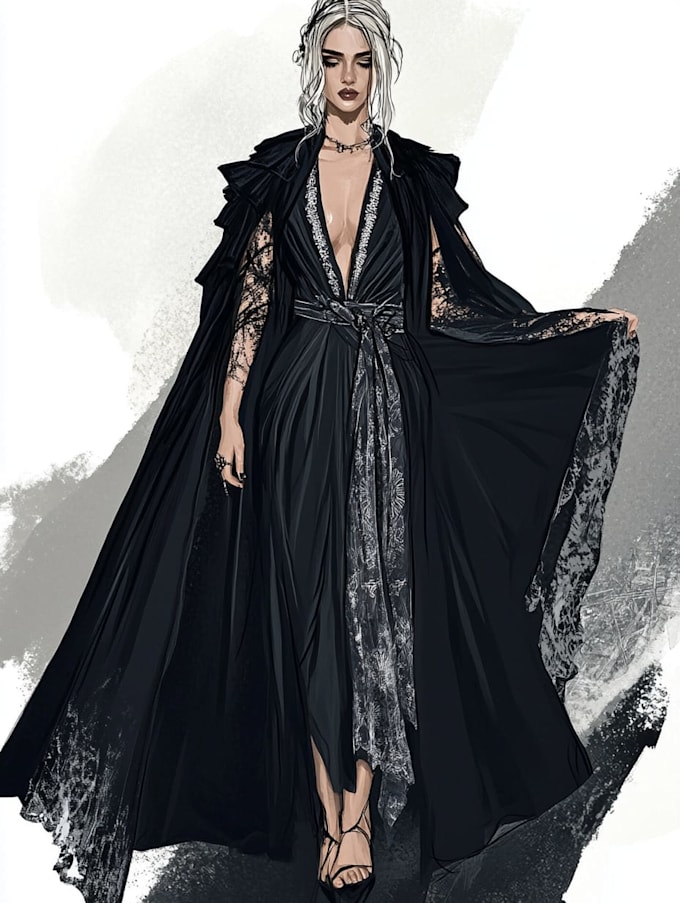 drawing fashion illustrations for designer presentations