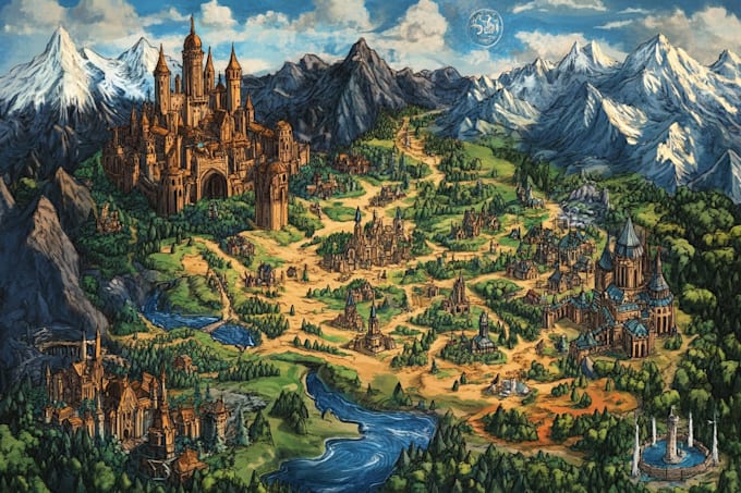 amazing custom fantasy or historic map