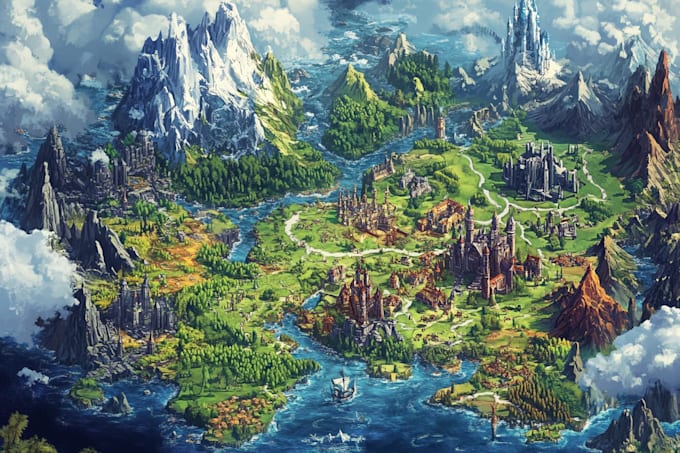 unique vector map, realistic or fantasy