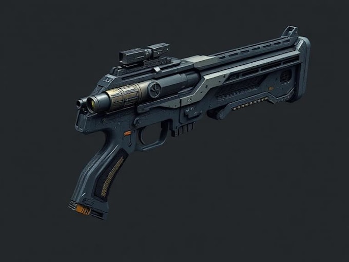 create detailed weapon design illustrations for games