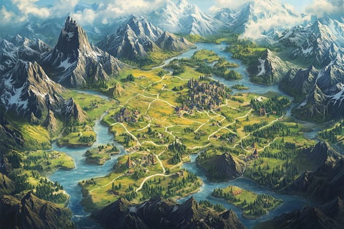 design a unique vector map, realistic or fantasy