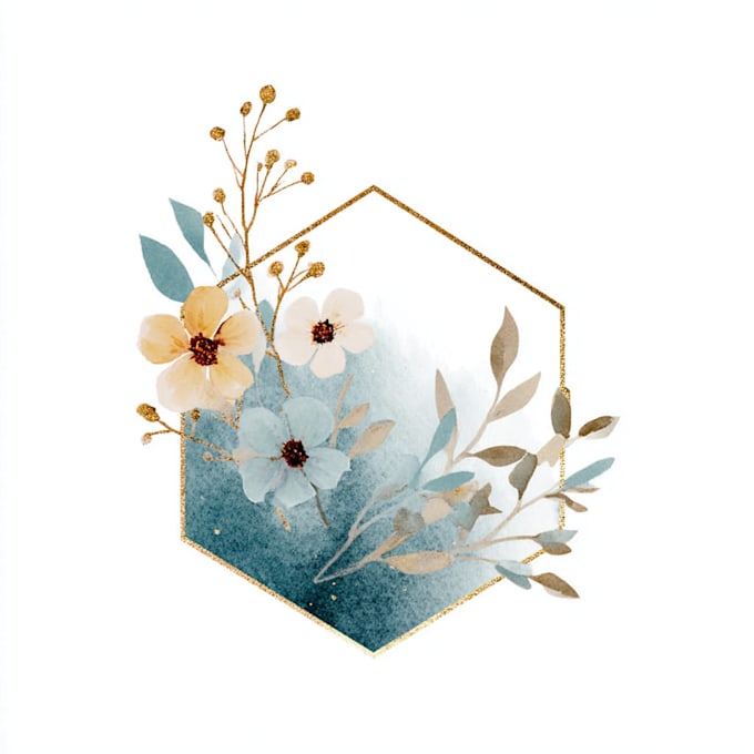design a watercolor logo and brand kit
