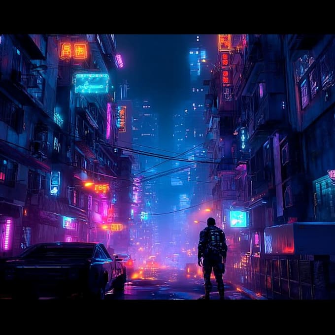 create a cyberpunk scifi futuristic city