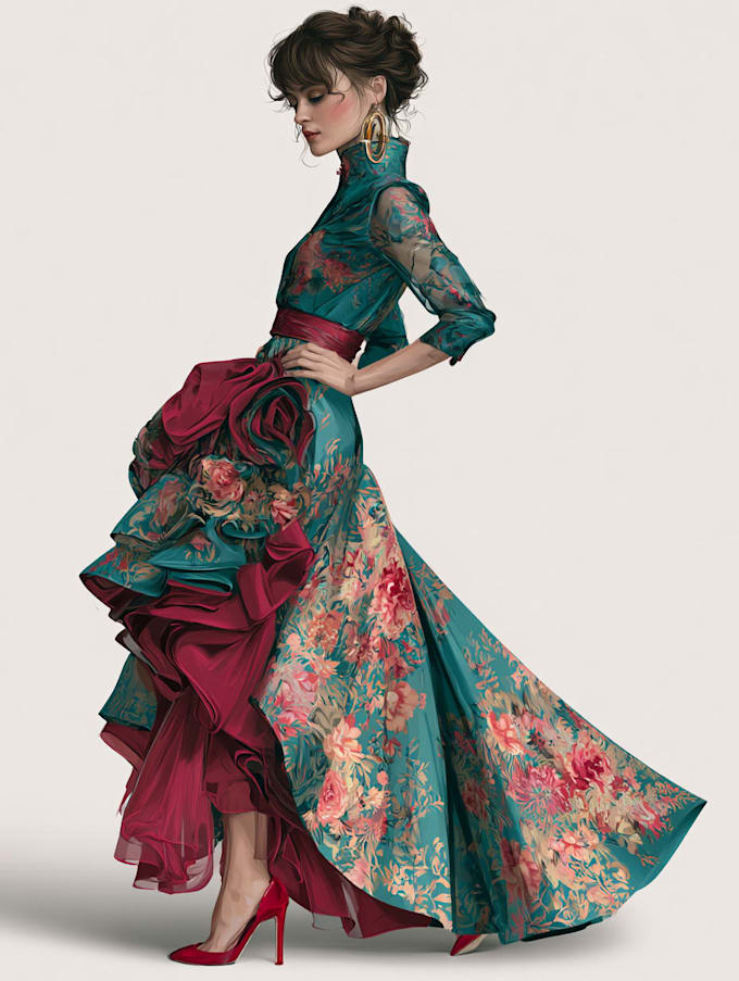 drawing fashion illustrations for designer presentations