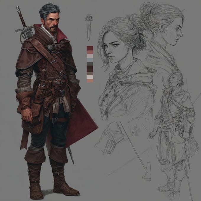 draw your fantasy character, rpg character or portrait