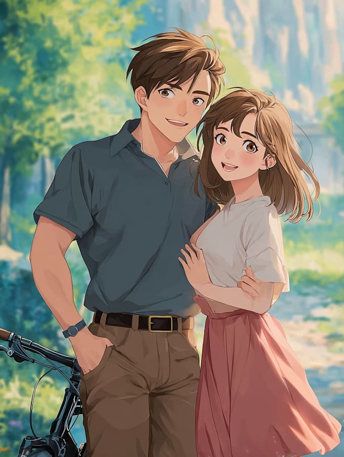 character art in simple colored and rough anime style