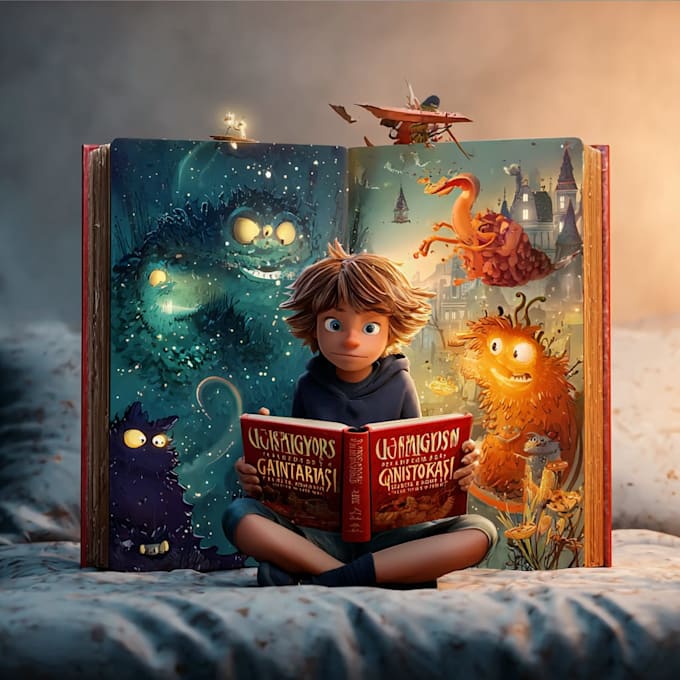 design creative cartoon book covers with artwork