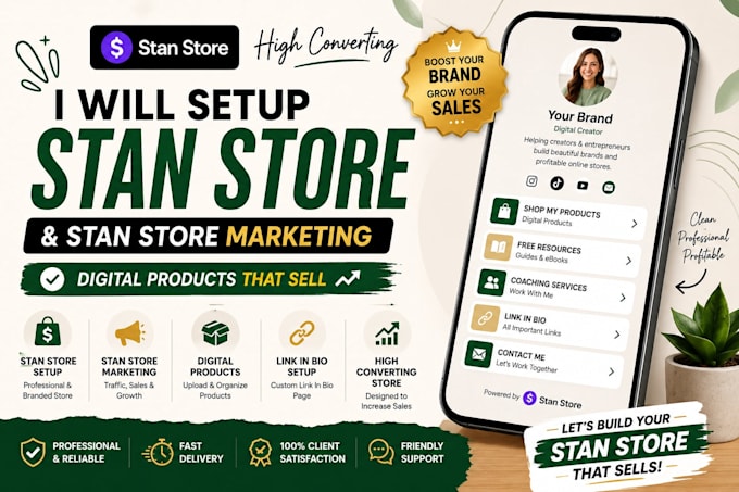 setup stan store, stan store marketing and digital products