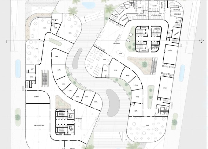 remodel skyscraper complex, mixed use building planning, high rise tower layout