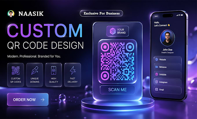 design custom qr code for business, website and social media