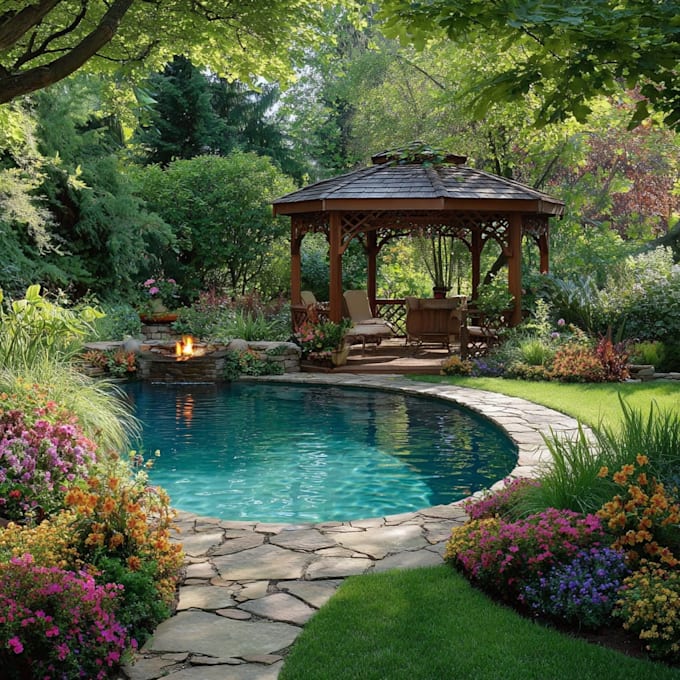 design backyard frontyard garden landscape patio pool