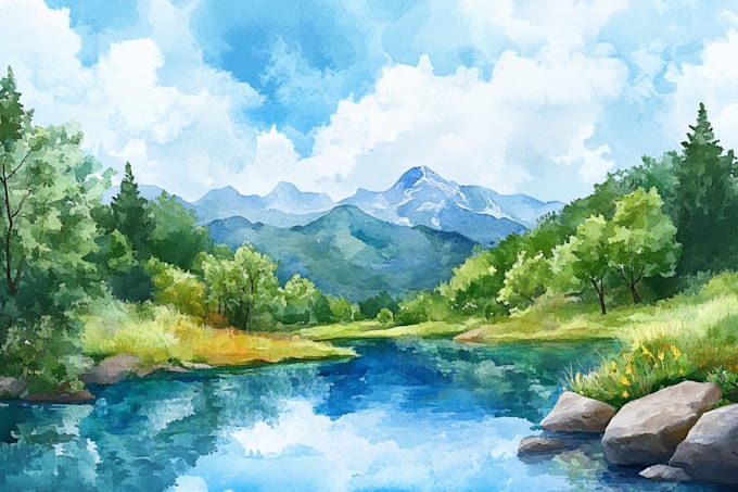 paint landscapes in watercolor