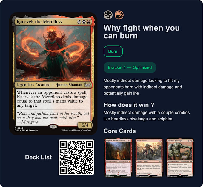 create a commander deck for you