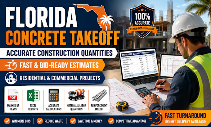 do florida concrete takeoff and construction quantities estimation
