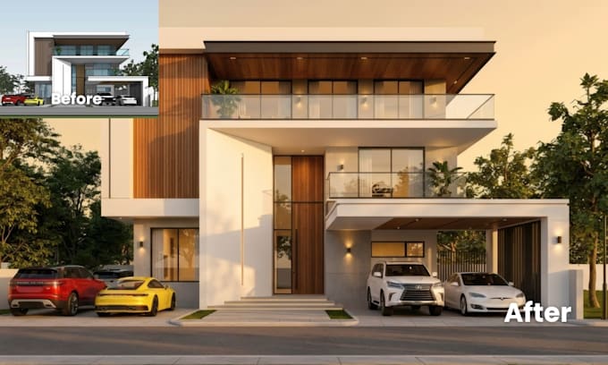 create photorealistic 3d exterior rendering