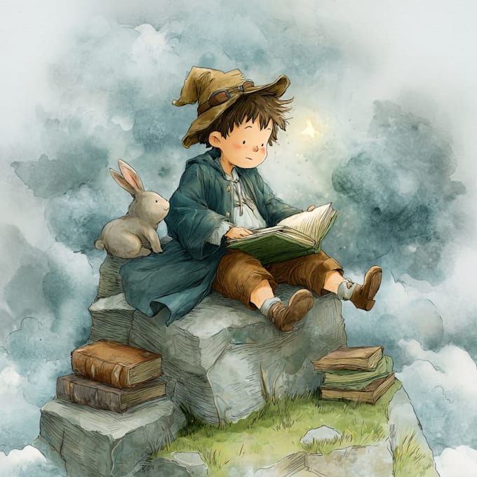 create children book illustration, children book