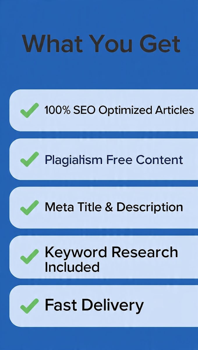 write SEO articles and blog posts for your website