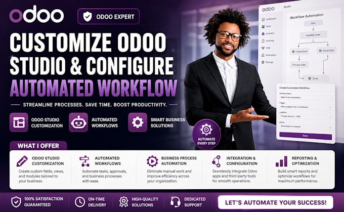 customize odoo studio and configure automated workflow