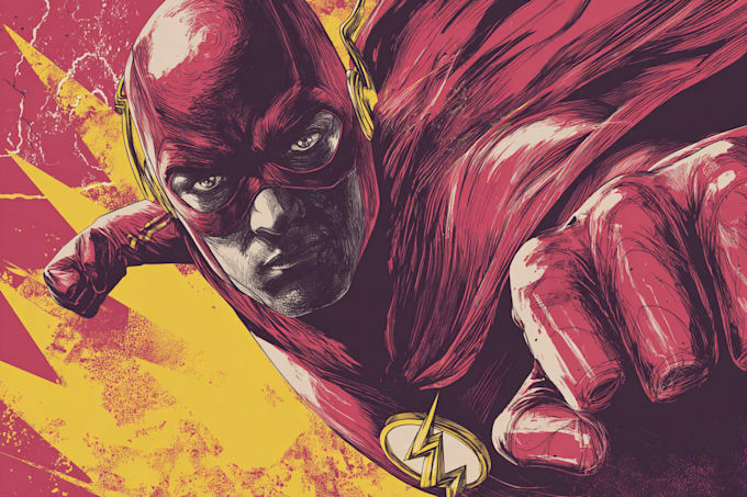 create action packed superhero comic illustrations