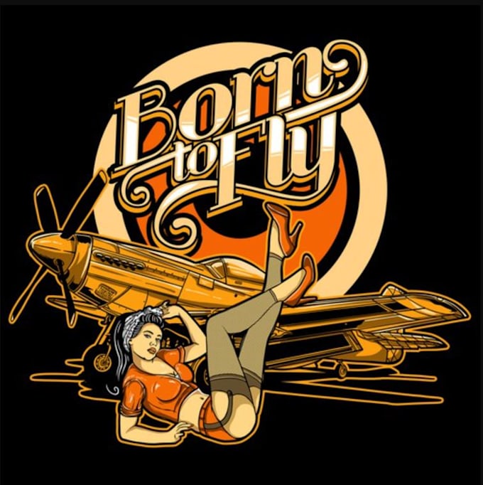 make creative t shirt lady aviation logo