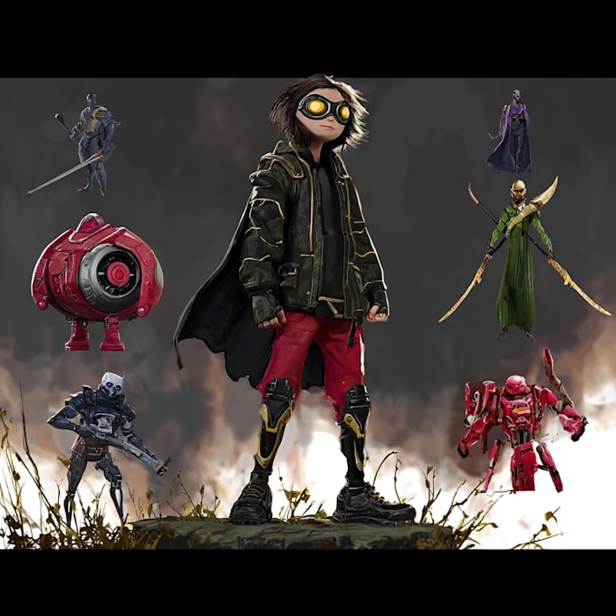 create unique concept art character for games