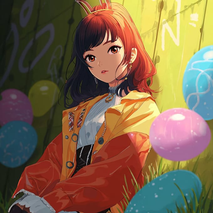 create anime couple fan art illustration