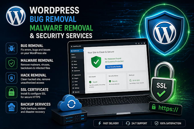 remove bugs, malware and secure, fix your wordpress site