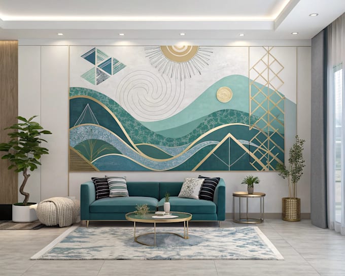 design premium abstract art for interior decoration