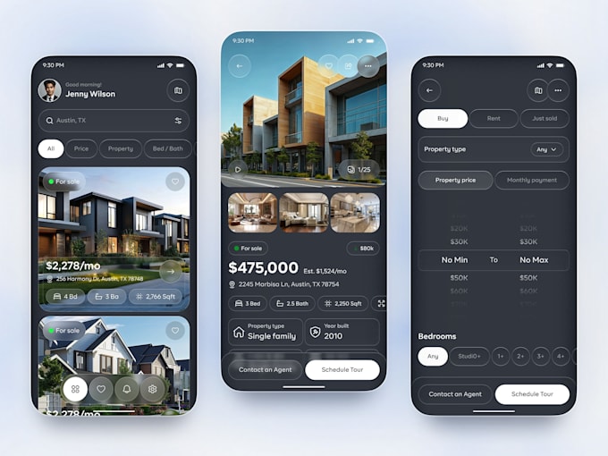develop real estate app, property management app, real estate website,