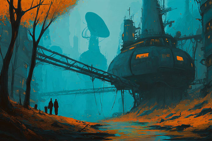create professional futuristic sci fi artwork and design