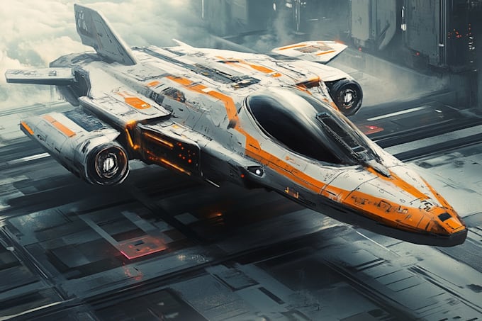 Create stunning sci fi spaceship concept art by Kellenflyn | Fiverr