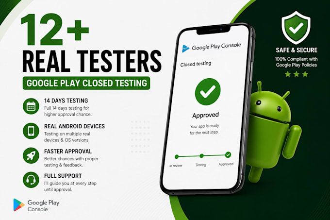 provide real testers for google play closed testing