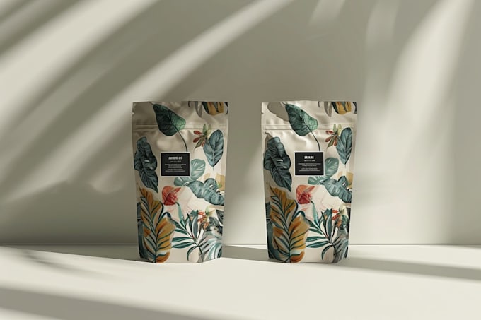 design amazon food packaging snack pouch popcorn