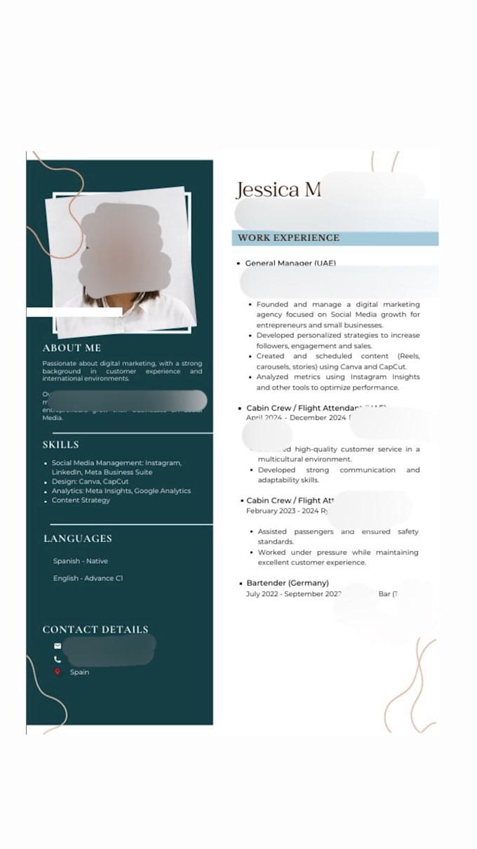 create an amazing cv and a cover letter