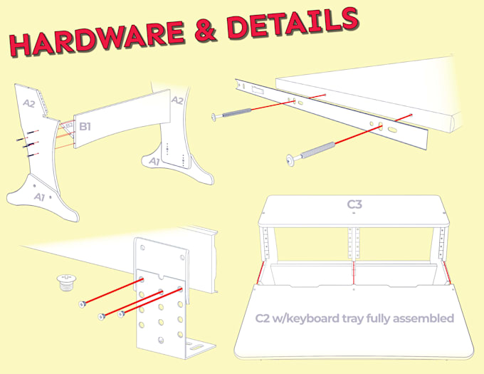 create professional 3d assembly instructions for flat pack or cnc furniture