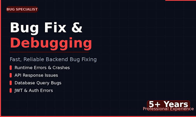 fix bugs and errors in your nodejs nestjs or express backend